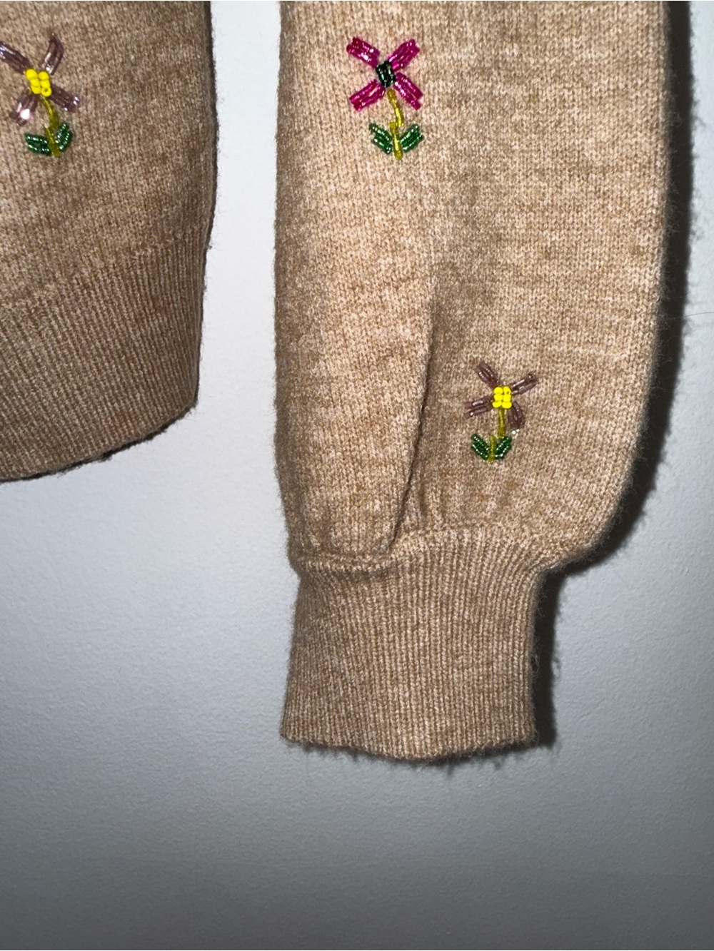 Hyacinth House Tan Embroidered Button-Up Cardigan Sweater - Picture 4 of 7
